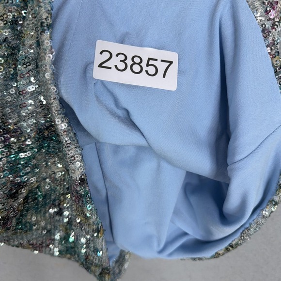 Nookie Skirt Womens XS Forever Blue Sequin Ruched Knot Front Mini Party Cocktail - Picture 14 of 14